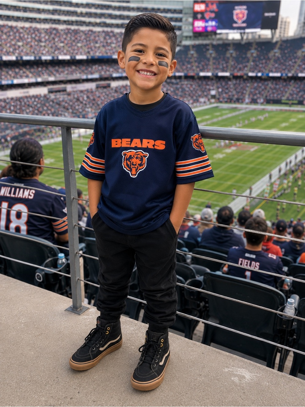 Chicago Bears Navy Kids' Short-Sleeve Jersey